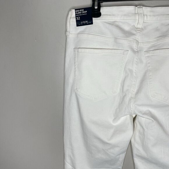 J.CREW Jeans Women 32 Flare Crop NEW White Raw Hem Stretch BO933 - Picture 10 of 16